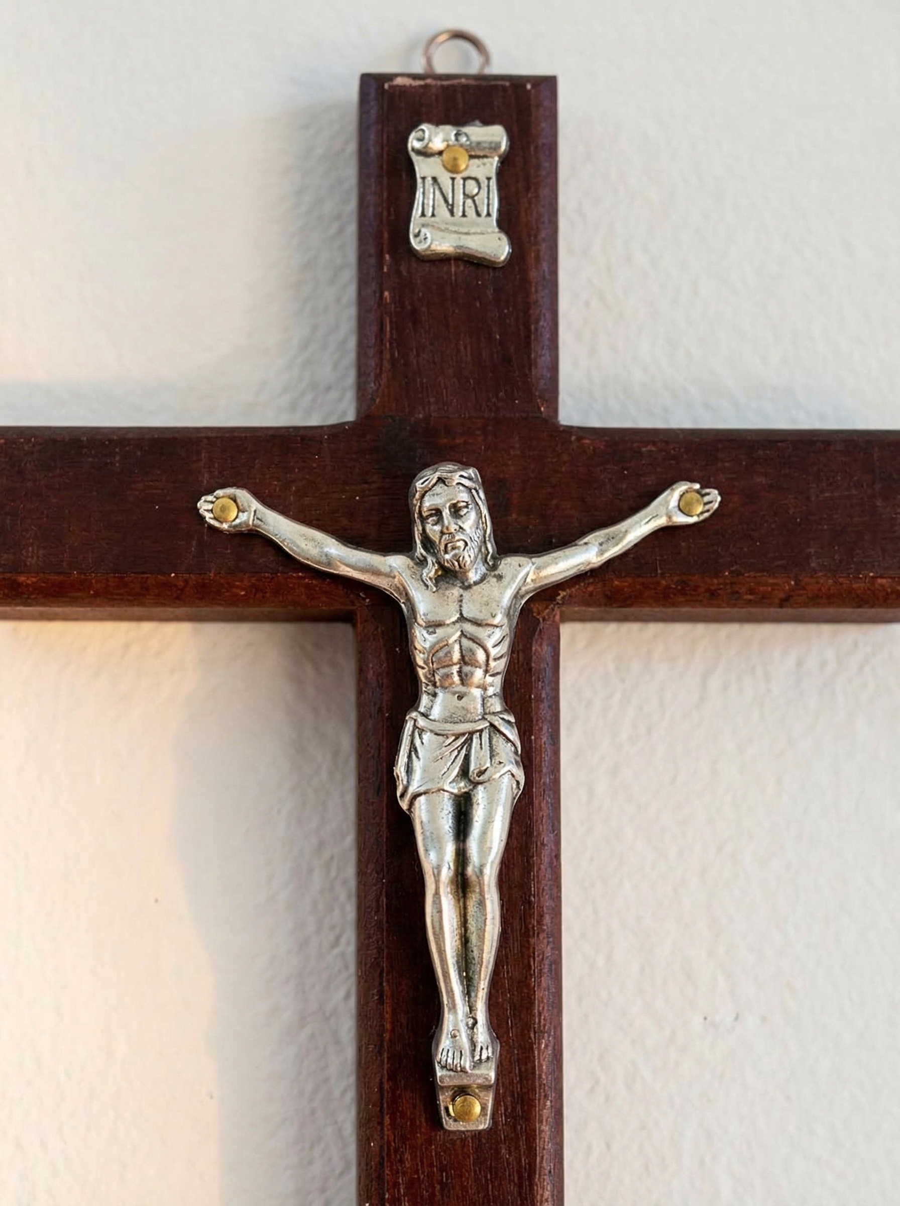 Large Natural Wood Crucifix