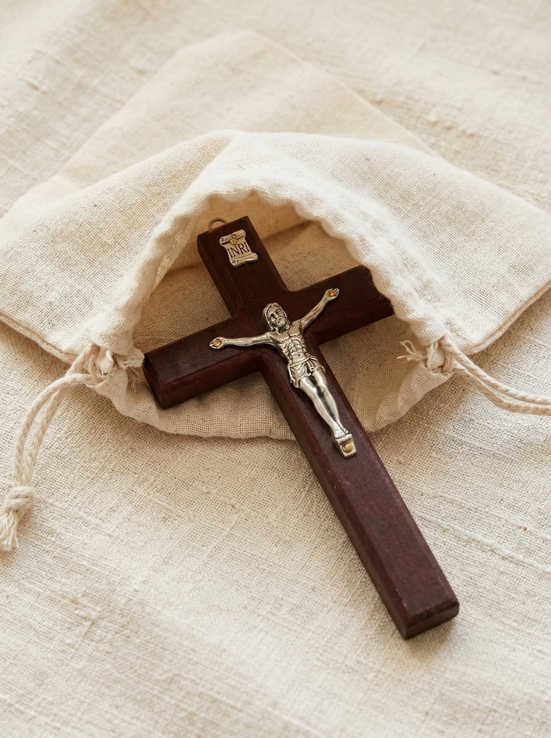 Large Natural Wood Crucifix