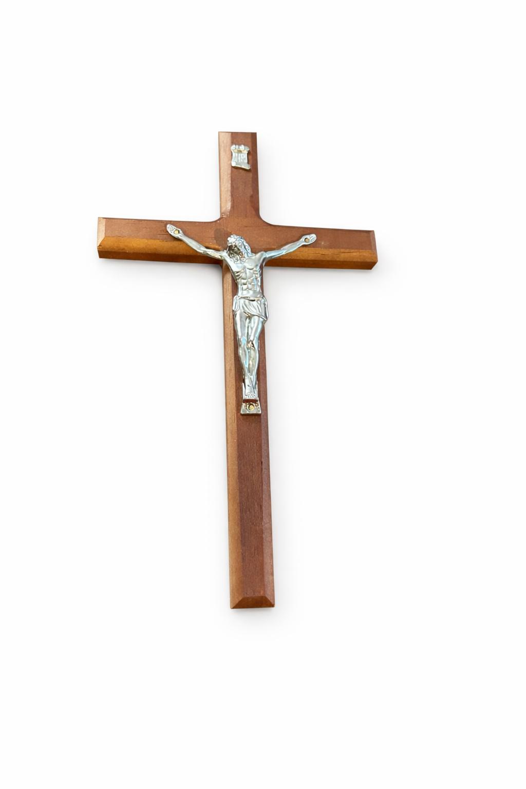 Large Natural Wood Crucifix