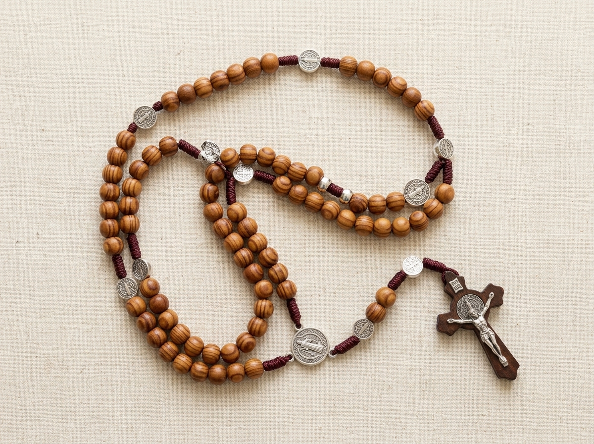 Wood Rosary Necklace