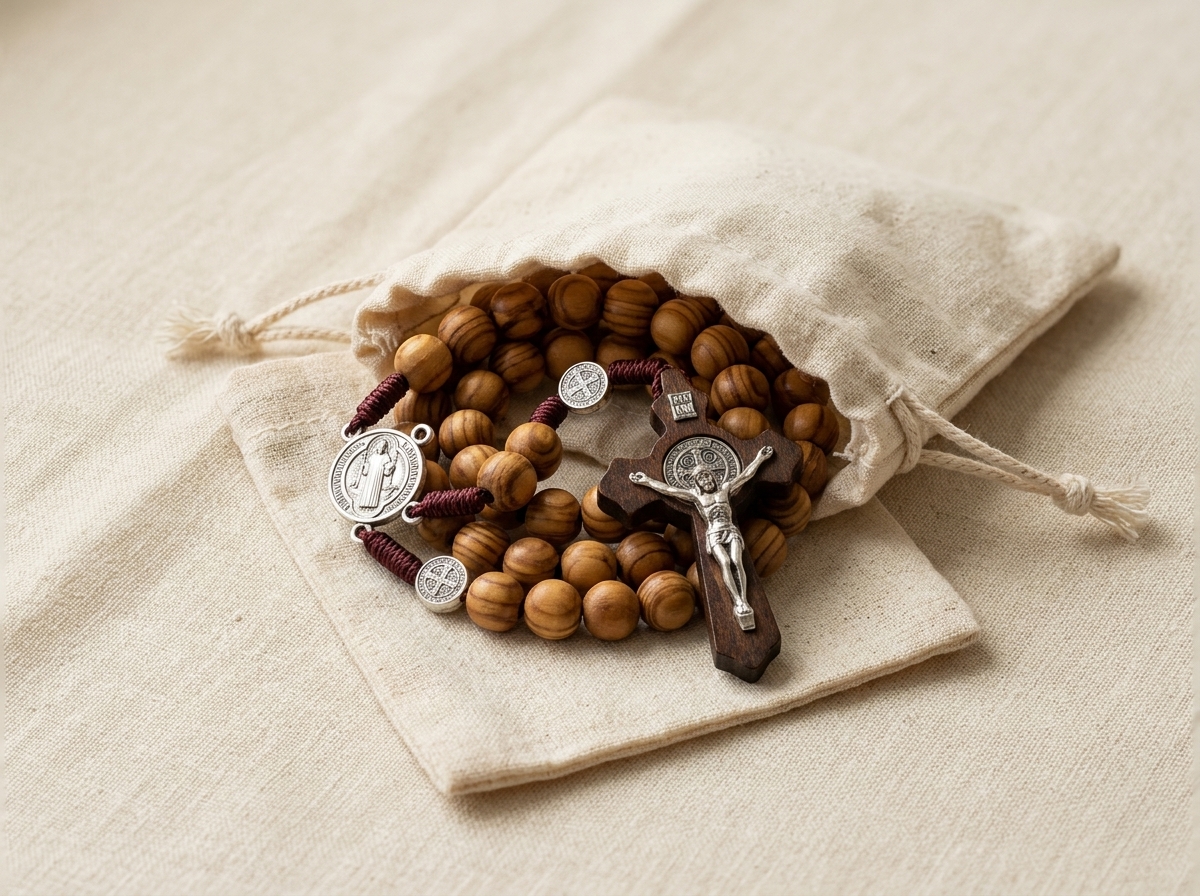 Wood Rosary Necklace