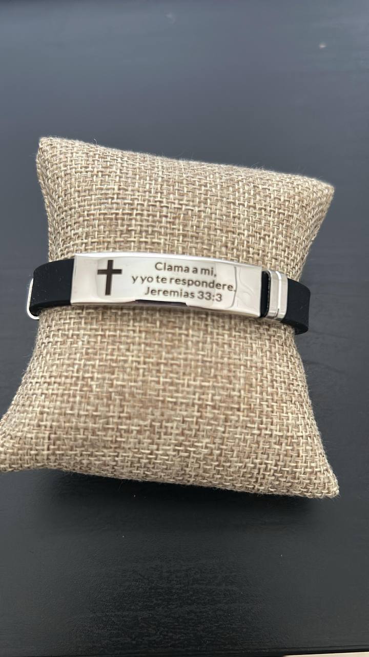 Jeremiah 33:3 Silicone & Steel Bracelet