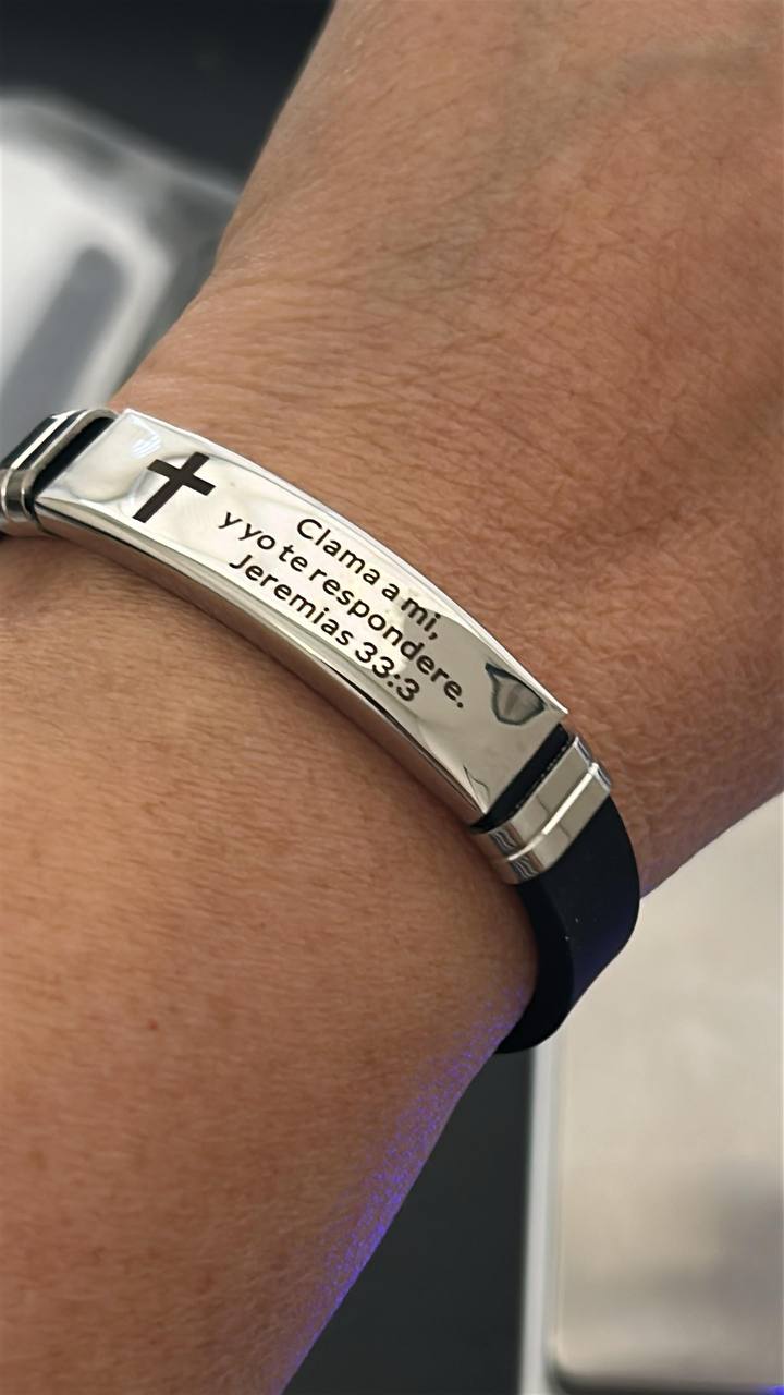 Jeremiah 33:3 Silicone & Steel Bracelet