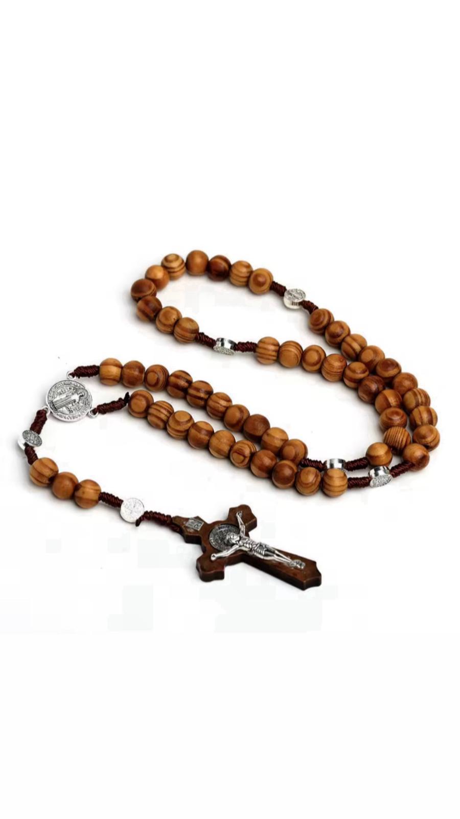 Wood Rosary Necklace